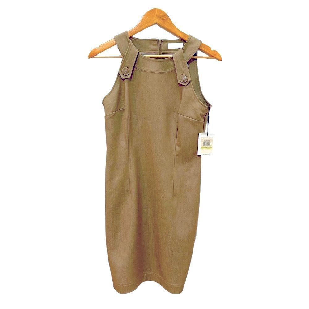 NWT Calvin Klein Pleated Front Khaki Dress Size 4